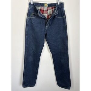 Cabela's Flannel Lined Jeans Mens 30x34 Blue Denim Roughneck Outdoor Gear